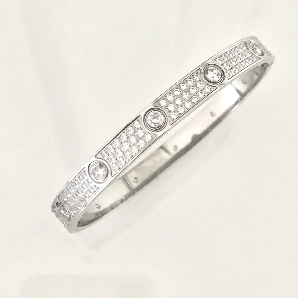 Pavé Screw Classic Model Bracelet Stainless Steel with 10 Gems 💎